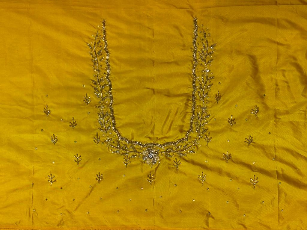 Premium Handcrafted Maggam Work Blouse – Long Tassels & Short Border