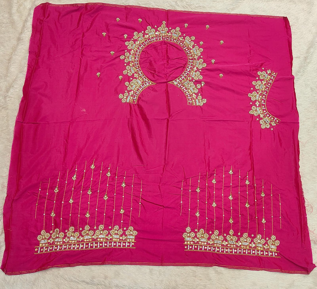 Exclusive Maggam Work Blouse with Stone, Pearl & Zardosi Work