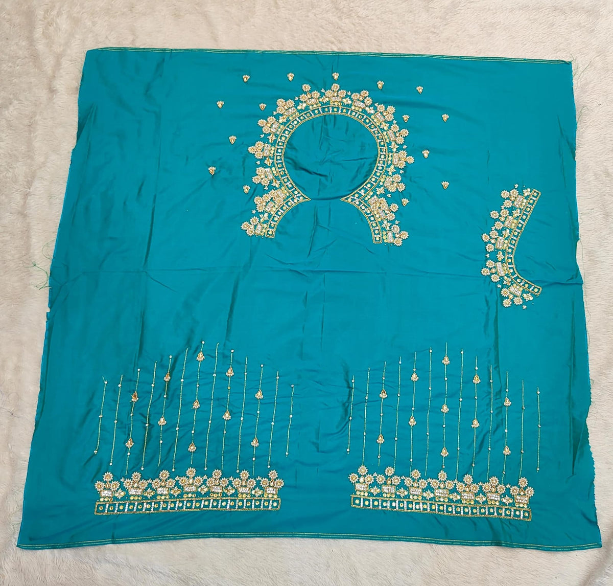 Exclusive Maggam Work Blouse with Stone, Pearl & Zardosi Work
