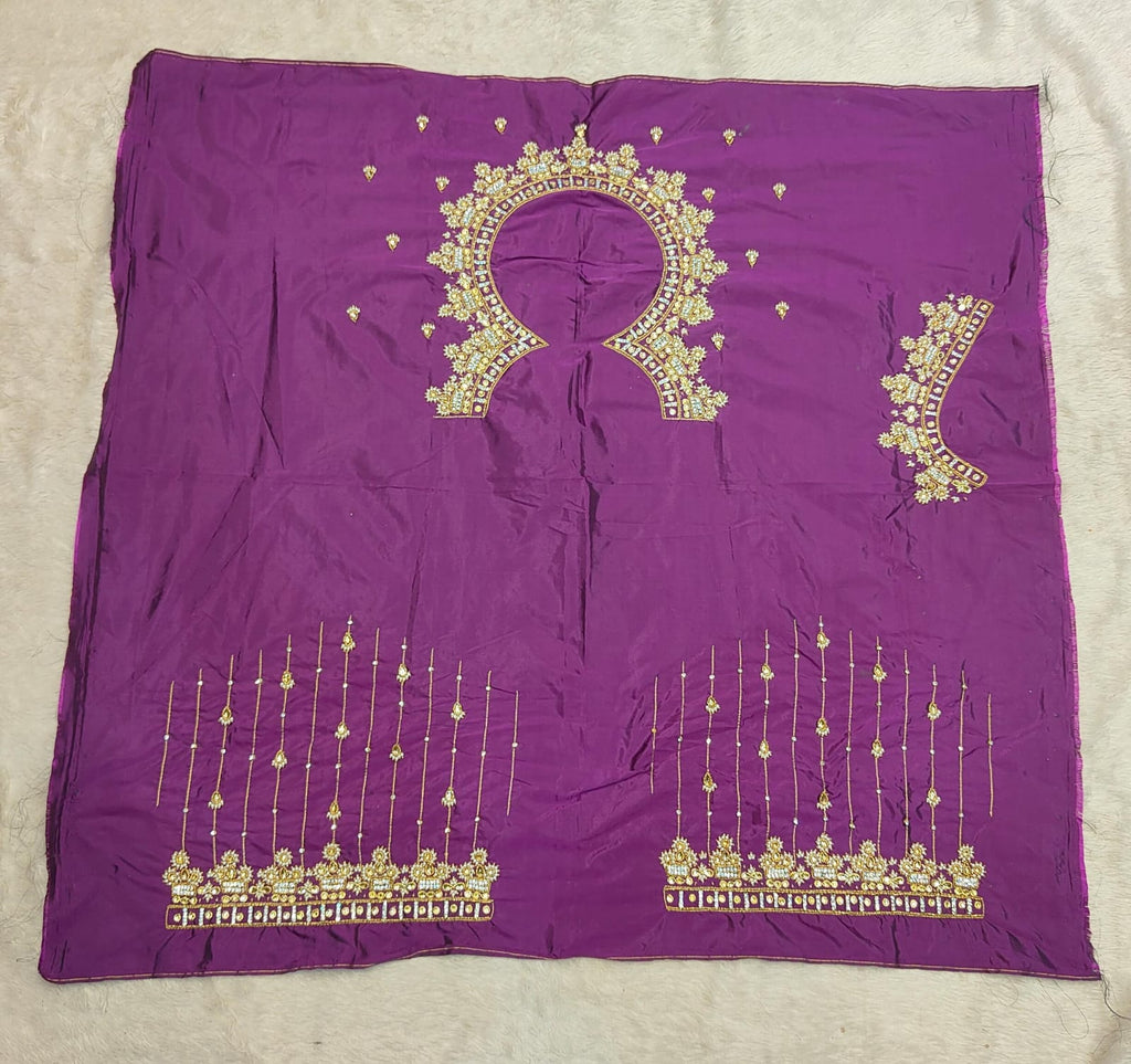 Exclusive Maggam Work Blouse with Stone, Pearl & Zardosi Work