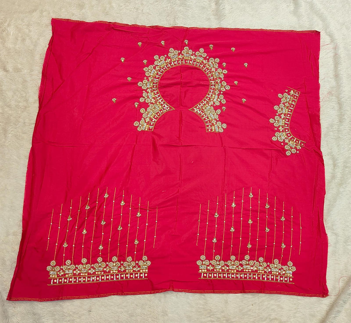 Exclusive Maggam Work Blouse with Stone, Pearl & Zardosi Work