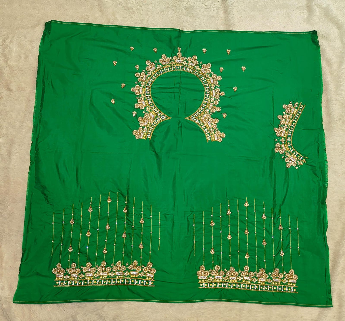 Exclusive Maggam Work Blouse with Stone, Pearl & Zardosi Work