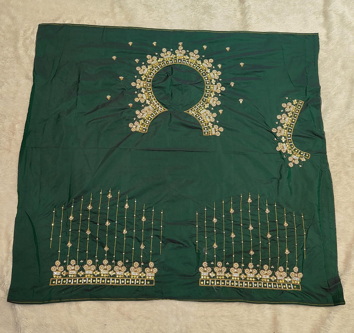 Exclusive Maggam Work Blouse with Stone, Pearl & Zardosi Work