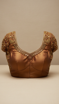 Burnished bronze silk Maggam blouse